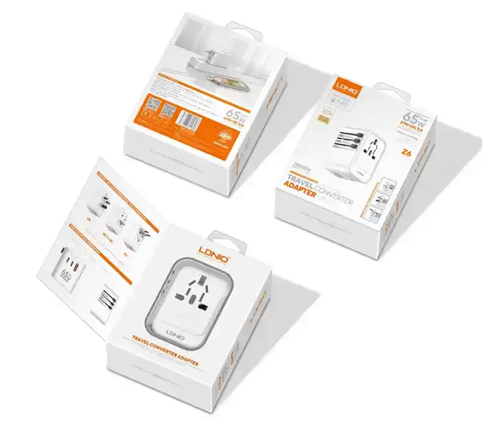 LDNIO Z6 3 USB Ports 65W GaN Travel Adapter